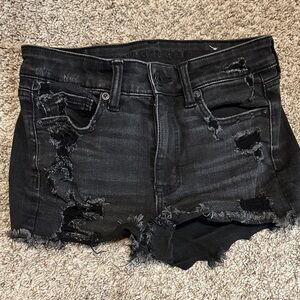 American Eagle Outfitters Dark Gray Distressed Jean Shorts